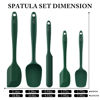 Picture of HOTEC High Heat Resistant Food Grade Silicone Rubber Spatula Set for Baking, Cooking, and Mixing Non Stick Dishwasher Safe BPA-Free Dark Green Set of 5