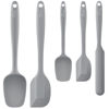Picture of HOTEC Food Grade Silicone Rubber Spatula Set for Kitchen Baking, Cooking, and Mixing High Heat Resistant Non Stick Dishwasher Safe BPA-Free Set of 5 Grey