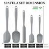 Picture of HOTEC Food Grade Silicone Rubber Spatula Set for Kitchen Baking, Cooking, and Mixing High Heat Resistant Non Stick Dishwasher Safe BPA-Free Set of 5 Grey