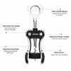 Picture of Wine Opener with Stainless Steel Wine Foil Cutter, Zinc Alloy Premium Wing Corkscrew Wine Bottle Opener with Multifunctional Bottles Opener