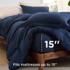 Picture of Bedsure King Duvet Cover Set with Fitted Sheet - Soft Double Brushed Navy Blue Bedding Duvet Cover Set, 4 Pieces, Includes 1 Duvet Cover, 1 Fitted Sheet, 2 Pillow Shams, NO Comforter