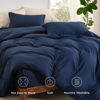 Picture of Bedsure King Duvet Cover Set with Fitted Sheet - Soft Double Brushed Navy Blue Bedding Duvet Cover Set, 4 Pieces, Includes 1 Duvet Cover, 1 Fitted Sheet, 2 Pillow Shams, NO Comforter