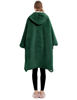 Picture of KFUBUO Wearable Blanket Hoodie for Adults Sherpa All Patterns Oversized Sweatshirt Blanket with Pockets Gifts for Mom Emerald Green