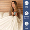Picture of Extra Deep Queen Fitted Sheet - Hotel Luxury Single Fitted Sheet Only - Easily Fits 18 inch to 24 inch Mattress - Soft, Wrinkle Free, Breathable and Comfy - Extra Deep Pockets Off White Fitted Sheet