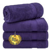 Picture of Cotton Paradise Bath Towels for Bathroom, 100% Cotton 4 Piece Turkish Bath Towel Set, Soft Plush Towels Clearance Bathroom Set, Purple Bath Towels