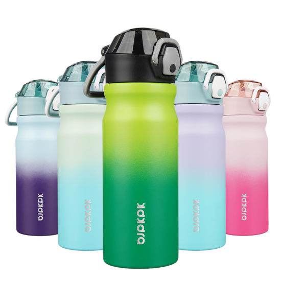 Picture of BJPKPK Stainless Steel Insulated Water Bottle With Straw Lid 18oz Reusable Metal Thermos Bottles Keep Cold And Hot,Bamboo Grove