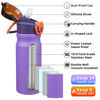 Picture of BJPKPK Stainless Steel Insulated Water Bottle With Straw Lid 18oz Reusable Metal Thermos Bottles Keep Cold And Hot,Purple