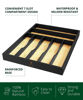 Picture of ROYAL CRAFT WOOD Luxury Bamboo Kitchen Drawer Organizer - Silverware Organizer - Utensil Holder and Cutlery Tray with Grooved Drawer Dividers for Flatware and Kitchen Utensils (7 Slot)