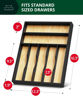Picture of ROYAL CRAFT WOOD Luxury Bamboo Kitchen Drawer Organizer - Silverware Organizer - Utensil Holder and Cutlery Tray with Grooved Drawer Dividers for Flatware and Kitchen Utensils (7 Slot)