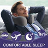 Picture of napfun Travel Pillow, 100% Pure Memory Foam Neck Pillows for Travel Airplane Headrest Flight Plane Accessories, Deep Grey, Medium (120-200LB)