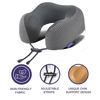 Picture of napfun Travel Pillow, 100% Pure Memory Foam Neck Pillows for Travel Airplane Headrest Flight Plane Accessories, Deep Grey, Medium (120-200LB)