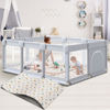 Picture of Hiaksedt Baby Playpen 74x50 in PlayPen for Babies and Toddlers, Large Play Yards for Indoor & Outdoor with Zipper Gates, Breathable Mesh with Mat