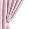 Picture of NICETOWN Pom Pom Blackout Curtains for Girls Bedroom Boho Pink Window Curtains for Nursery Rod Pocket Thermal Insulated Living Room Darkening Curtain Panels for Play Room, 52" W x 84" L, 2 Panels
