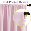 Picture of NICETOWN Pom Pom Blackout Curtains for Girls Bedroom Boho Pink Window Curtains for Nursery Rod Pocket Thermal Insulated Living Room Darkening Curtain Panels for Play Room, 52" W x 84" L, 2 Panels