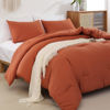 Picture of ROSGONIA King Size Comforter Set Burnt Orange,3pcs(1 Terracotta Comforter & 2 Pillowcases) Lightweight Boho Rust Fall Bedding Blanket All Season Quilt