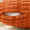 Picture of MIULEE Pack of 2 Decorative Orange Throw Pillow Covers 20x20 Inch Soft Boho Striped Corduroy Pillow Covers Modern Farmhouse Fall Home Decor for Sofa Living Room Couch Bed