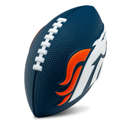 Picture of Franklin Sports NFL Denver Broncos Football - Kids Foam Football - Soft Football - Mini Size - Perfect for Gameday - 8.5" 3D Logos!