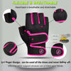 Picture of MOREOK Workout Gloves Padded Weight Lifting Gloves for Men/Women, [3MM Gel] Fingerless Grip Gym Gloves Fitness Gloves Pink-M