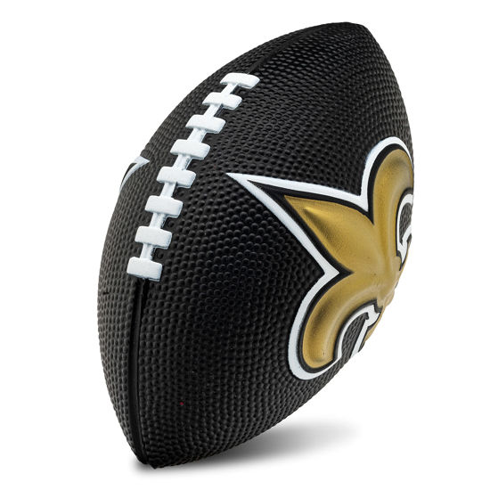 Picture of Franklin Sports NFL New Orleans Saints Football - Kids Foam Football - Soft Football - Mini Size - Perfect for Gameday - 8.5" 3D Logos!