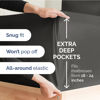 Picture of Extra Deep Queen Fitted Sheet - Hotel Luxury Single Fitted Sheet Only - Sheet Easily Fits 18 inch to 24 inch Mattress - Soft, Wrinkle Free, Breathable & Comfy Extra Deep Pockets Charcoal Fitted Sheet
