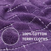 Picture of Homaxy Kitchen Towels and Dishcloths Set, 12 x 12 and 13 x 28 Inches, Set of 8 Bulk Cotton Terry Kitchen Towels Set, Checkered Designed, Soft and Super Absorbent Dish Towels, Purple