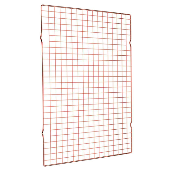 Picture of BRIOUT Cooling Rack for Baking, 16x10 Inches Baking Rack, Thick Wire Cookie Rack for Cooking, Roasting, Grilling, Drying, Oven Safe, Fits Half Sheet Pan, Rose Gold