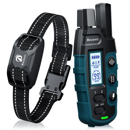 Picture of Bousnic Dog Shock Collar - 3300Ft Training Collar with Remote for 5-120lbs Small Medium Large Dogs Rechargeable Waterproof e Collar with Beep (1-8), Shake(1-16), Safe Shock(1-99) Modes (Black)