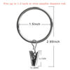 Picture of AMZSEVEN 40 Pack Metal Curtain Rings with Clips, Drapery Clips Hooks, Decorative Curtain Rod Clips 1.5 in Interior Diameter, Silver