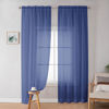 Picture of OWENIE Sheer Curtains 84 Inches Long 2 Panels Set for Bedroom Living Room, Light Filtering Voile Blue Sheer Curtains, Airy Rod Pocket Farmhouse Curtains, Royal Blue, Each 42Wx84L inch