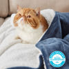 Picture of Bedsure Sherpa Fleece Blankets Queen Size for Bed - Thick and Warm, Soft Fuzzy Plush Queen Blanket for Winter, Slate Blue, 90x90 Inches