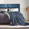 Picture of Bedsure Sherpa Fleece Blankets Queen Size for Bed - Thick and Warm, Soft Fuzzy Plush Queen Blanket for Winter, Slate Blue, 90x90 Inches