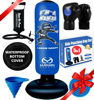 Picture of 2024 Upgraded 5-in-1 Kids Punching Bag Set - Inflatable Boxing Bag Toy with Instant Bounce Back, Gloves, Air Pump, Protective Base Cover & Funnel, Gift for Boys Age 3-12 (5 in 1 Blue)