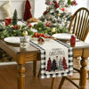 Picture of Artoid Mode Waterclor Buffalo Plaid Christmas Trees Merry Xmas Table Runner, Seasonal Winter Holiday Kitchen Dining Table Decoration for Indoor Outdoor Home Party Decor 13 x 60 Inch