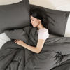 Picture of ROSGONIA Queen Comforter Set Charcoal Grey, 3pcs (1 Dark Gray Comforter & 2 Pillowcases) All Season Soft Bedding Lightweight Bedspread Blanket Quilt