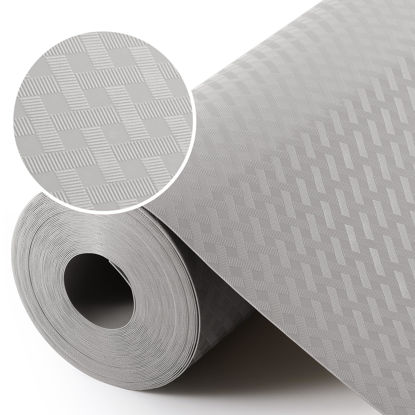 Picture of Light Gray Shelf Liners for Kitchen Cabinets Refrigerator Liners Waterproof & Oil-Proof Kitchen Cupboard Liner Drawer Mats EVA Material Non Adhesive Fridge Liner 11.8 x 236.2 Inches x 2 Rolls