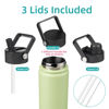 Picture of Konokyo 22oz Stainless Steel Bottles with 3 Lids Sport Insulated Water Bottle,Macaron Green
