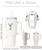 Picture of dabria Water Bottle Carrier Bag with Phone Pocket for Stanley 40/30 oz Tumbler Neoprene Water Bottle Holder Pouch with Adjustable Strap Bollus with Straw Cover & Carabiner for Stanley Cup Accessories