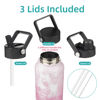 Picture of Konokyo 22oz Stainless Steel Bottles with 3 Lids Sport Insulated Water Bottle,Marble Blossom