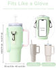 Picture of dabria Water Bottle Carrier Bag with Phone Pocket for Stanley 40/30 oz Tumbler Neoprene Water Bottle Holder Pouch with Adjustable Strap Bollus with Straw Cover & Carabiner for Stanley Cup Accessories