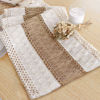 Picture of FEXIA Boho Table Runner for Home Decor 48 Inches Long Farmhouse Rustic Table Runner Cream & Brown Macrame(Without Tassel) Table Runner for Dining Bedroom Decor Rustic Bridal Shower (12x48 Inches)