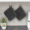Picture of Ritz Terry 100% Cotton Potholders - Heat Resistant, Ergonomic Grip, Machine Washable - Graphite, 2-Pack