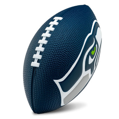 Picture of Franklin Sports NFL Seattle Seahawks Football - Kids Foam Football - Soft Football - Mini Size - Perfect for Gameday - 8.5" 3D Logos!