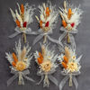 Picture of Mini Dried Flower Bouquet Set (Pack of 6), Orange Small Bouquet, Pampas Small Bouquet, Party Plate Decoration, Bridesmaid Flower Girl Proposal Box, Birthday Cake Decoration. (Terracotta)