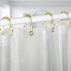 Picture of Goowin Shower Curtain Hooks, 12 Pcs Shower Curtain Rings, Stainless Steel Gold Shower Curtain Hooks Rings Rust Proof, Smooth Sliding Anti-Drop Double Shower Hooks for Shower Curtain, Rods (Gold)