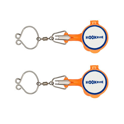 Picture of HOOK-EZE New All in One Nail Knot Tying Tool | Pack of 2 | Protect from Fish Hooks | Tie Fishing Knots Easily | Cool Gadgets | Ice & Fly Fishing Gifts & Accessories for Beginner Anglers - Orange