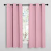 Picture of NICETOWN Room Darkening Curtains 63" Long Set of 2 for Bedroom, Rouge Pink Nursery Essential Thermal Insulated Solid Grommet Top Blackout Curtains/Drapes (1 Pair, 42 inches Wide)