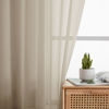 Picture of OWENIE Taupe Sheer Curtains 54 Inch Length 2 Panels Set, Rod Pocket Fimly Voile Short Curtains for Living Room, Taupe Solid Window Curtain Panels for Bedroom, Each 42Wx54L inch