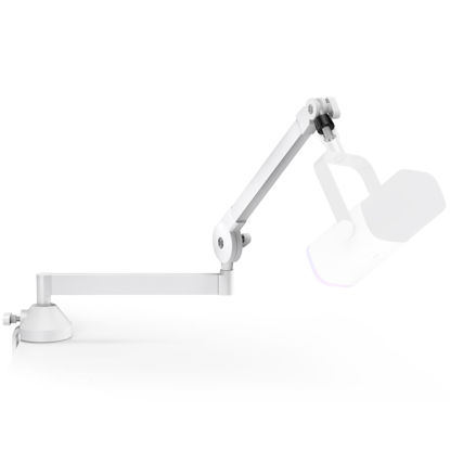 Picture of InnoGear Low Profile Mic Arm, 360° Rotatable Microphone Boom Arm Mic Stand for Fifine AM8 K669B Blue Yeti HyperX QuadCast SoloCast AT2020, with Mic Clip 3/8" to 5/8", 3/8" to 1/4" Adapter, White