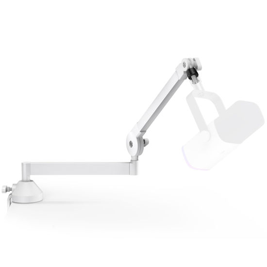 Picture of InnoGear Low Profile Mic Arm, 360° Rotatable Microphone Boom Arm Mic Stand for Fifine AM8 K669B Blue Yeti HyperX QuadCast SoloCast AT2020, with Mic Clip 3/8" to 5/8", 3/8" to 1/4" Adapter, White
