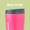 Picture of Owala SmoothSip Insulated Stainless Steel Coffee Tumbler, Reusable Iced Coffee Cup, Hot Coffee Travel Mug, BPA Free, Perfect for Cappuccino, 10 oz, Pink (Watermelon Breeze)